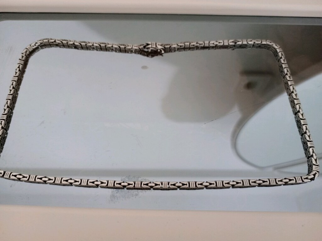 Taşlı işlemeli kral kolye 925 ayar - 7