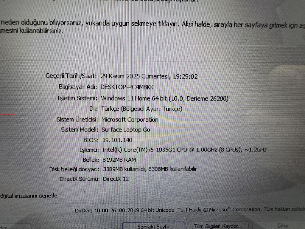 SURFACE İ5 10. NESİL 8 GB RAM 128 NVME DOKUNMATİK + KALEM - 8