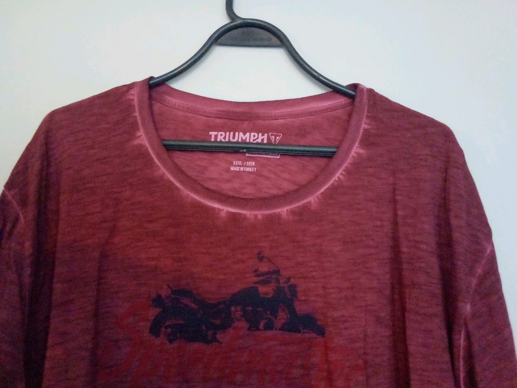 Triumph Motorcycles marka, motor temalı, bordo renk xxxl en 68-70 boy — görsel 3/5
