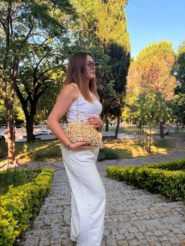 El örgüsü Altın Zambak Çanta - 2