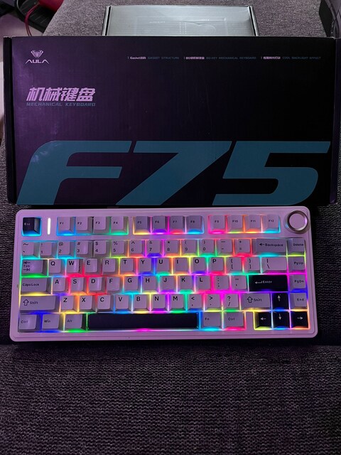 Aula F75 Mekanik RGB TKL Gray Switch Kablosuz Makrolu Hot Swap Klavye