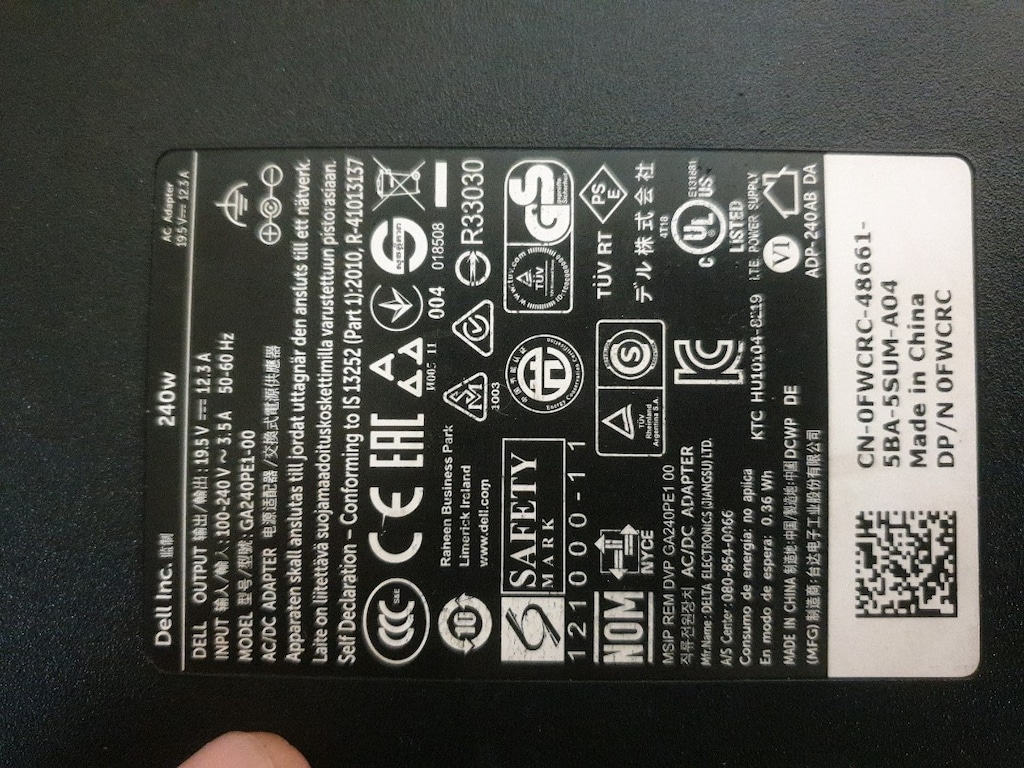 Orijinal Dell 240W Adaptör (19.5V - 12.3A) - GA240PE1-00 - 2