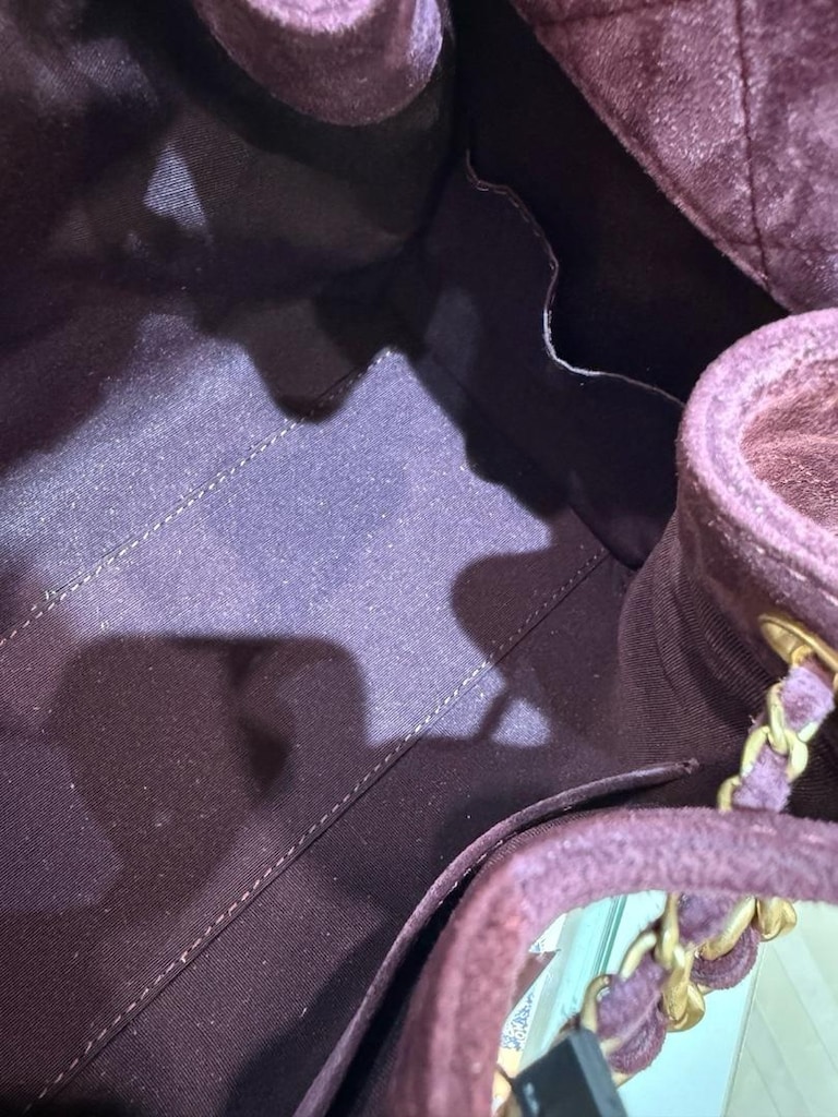 Chanel Kapitone Süet Zincirli Omuz Çanta - 11