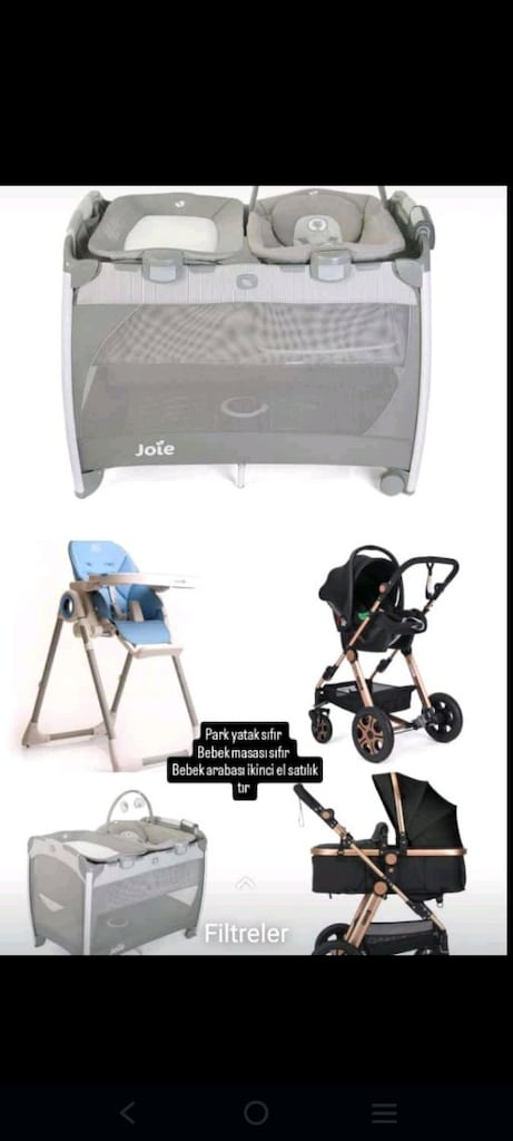 park yatak bebek arabası mama sandalyesi