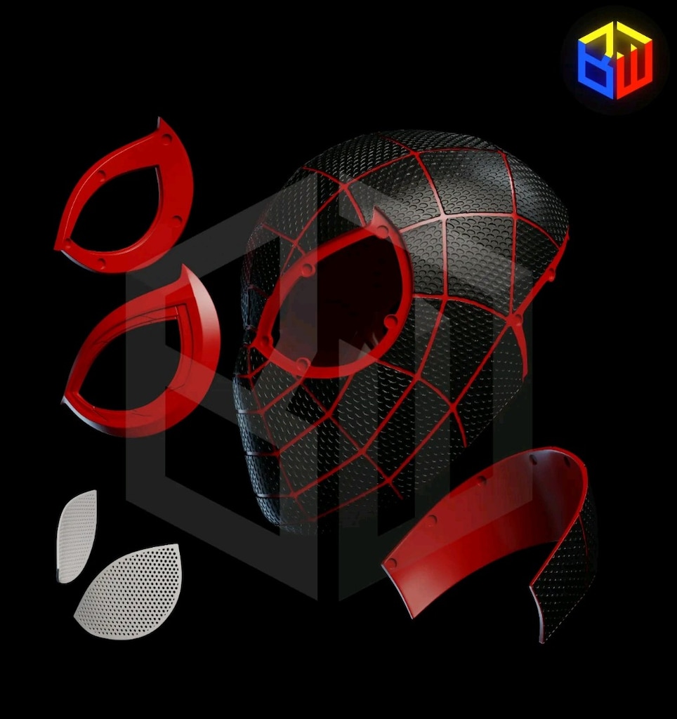 3D Baskı Miles Morales Spider-Man Maskesi - 4