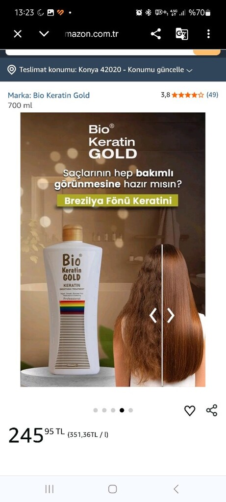 BİO KERATİN GOLD Saç bakım ve düzleştirme kremi.Brezilya fönü keratini - 14
