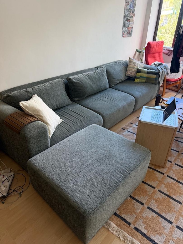 KÖŞE KOLTUK GRİ - 315x65 -3 parçalı modern puf - 4