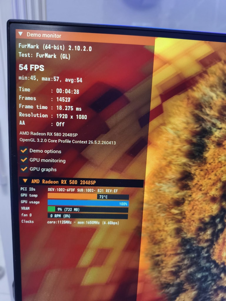 Turbox RX 580 8GB (FurMark 72°C Testi) - 5