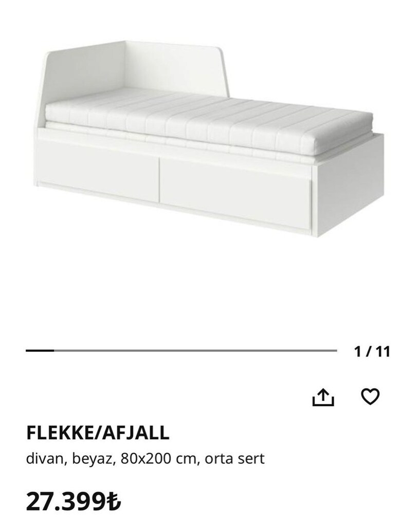 ikea flekke karyola divan ve yatak - 3