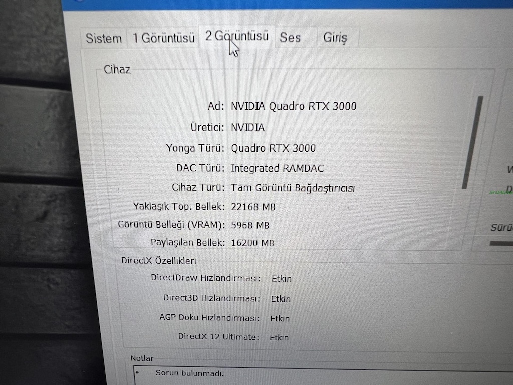 DELL PRECISION İ7 10. NESİL 32 GB RAM 512 M2SSD RTX 3000 - 9