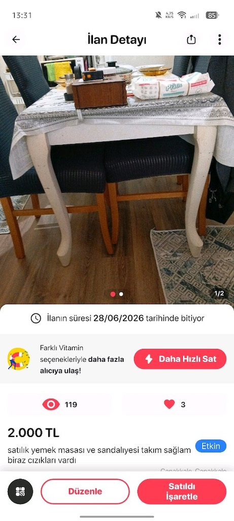 satılık yemek masası acılmayanlarda peyez - 3
