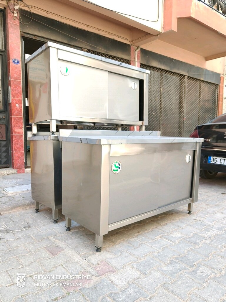 140 cm krom tezgah endüstriyel hazır mutfak krom çalışma tezgahı - 13