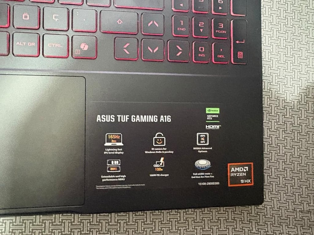 Asus Tuf Gaming A16 R9 Dizüstü Bilgisayar - 6