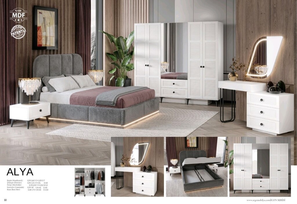 Yeni Sezon Yatak Odası Takımı SIFIR MDF KAPIDA ÖDEME - 7
