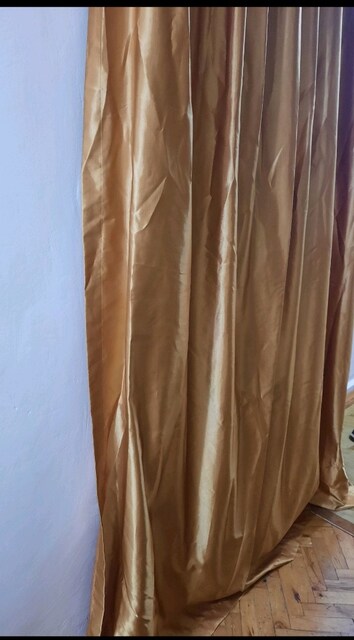 bal rengi saten perde en 60 cm boy 250 cm
