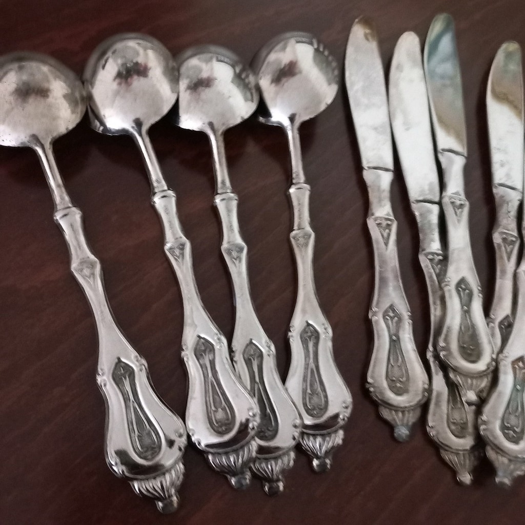 Vintage İtalyan gümüş kaplama servisler - 14