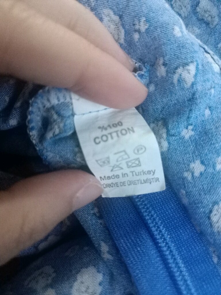 Mavi Çiçek Desen Etek - 10
