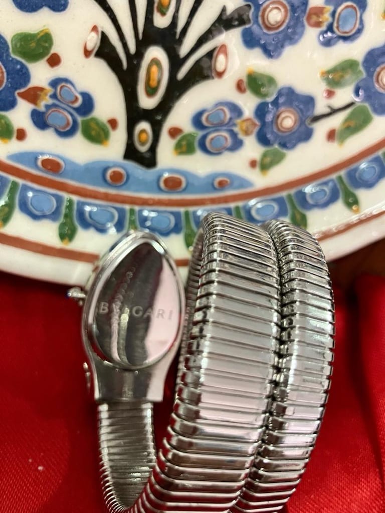 Beyaz Taşlı Bvlgari Serpenti Kadın kol Saati - 9