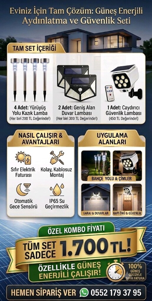 Güneş enerjili aydınlatma LED ışık lamba solar aydınlatma - 2