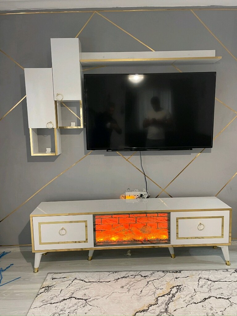 elektrikli duvar ünitesi elektrikli şömine - 3