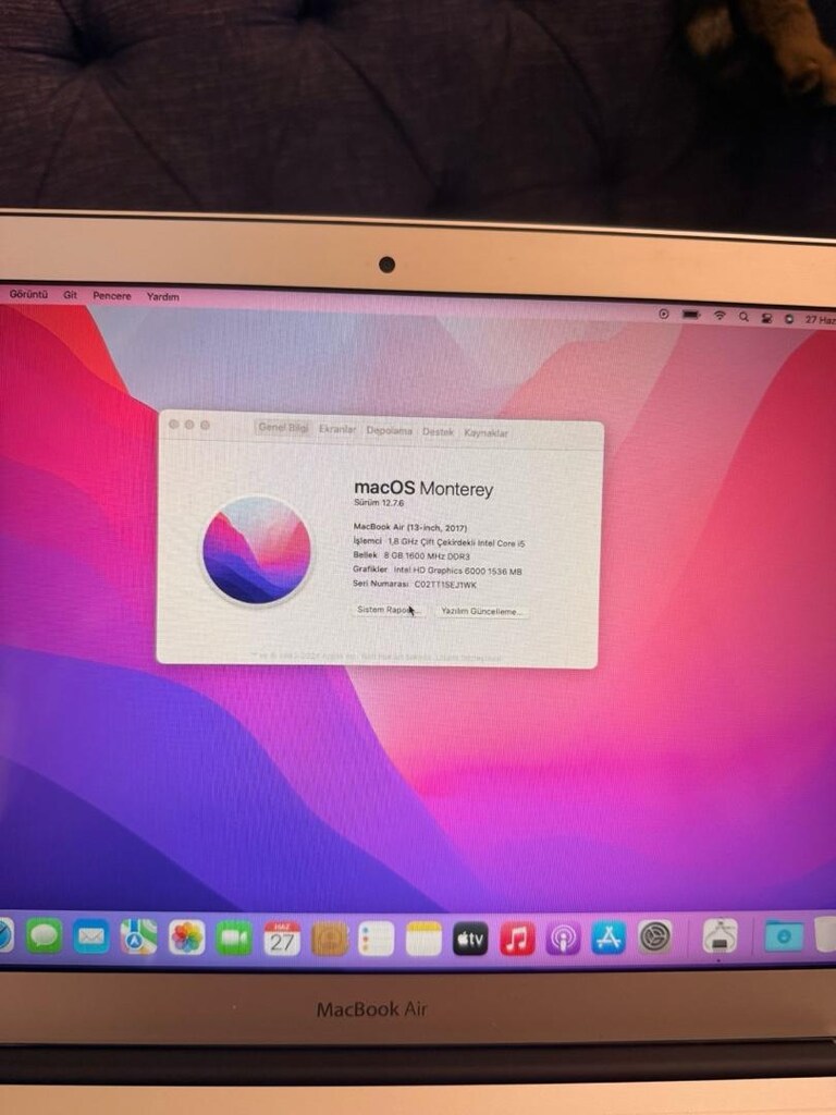 1 YIL GARANTİLİ MACBOOK AİR 2017 SIFIR AYARINDA PİL DEVİR SADECE 85 - 6