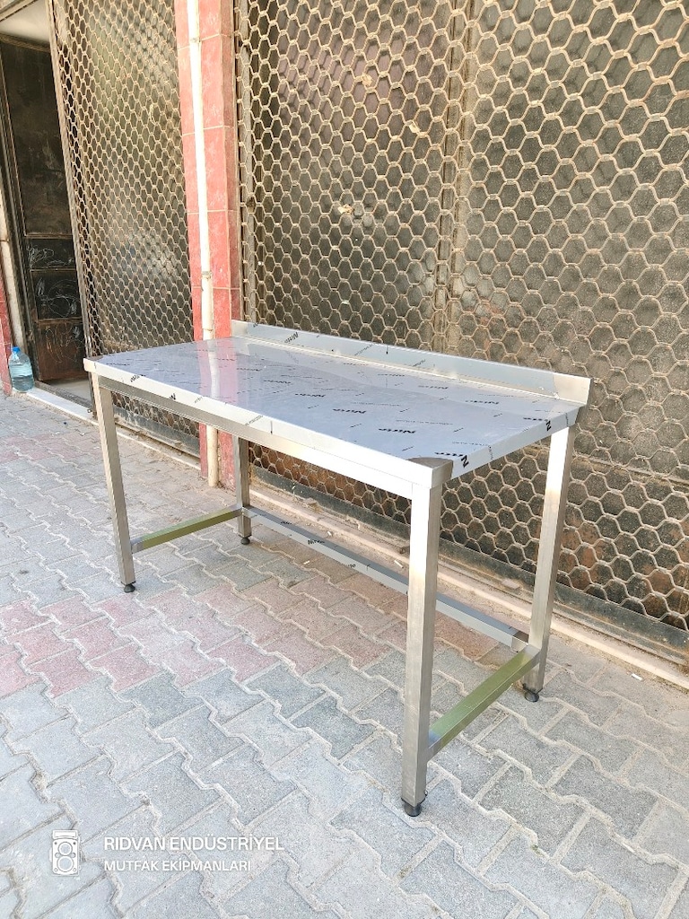 krom tezgah krom çalışma tezgahı endüstriyel hazır mutfak 140 cm krom - 17