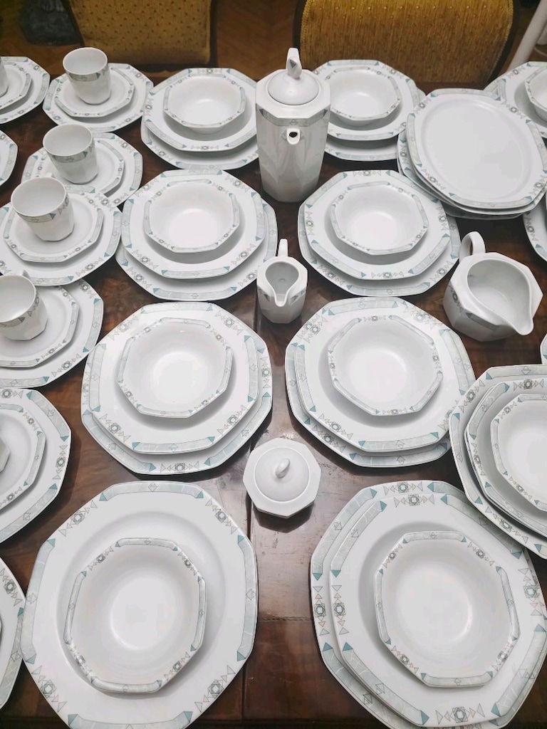 Antika 82 Parça Seltmann Weiden Damgalı Porselen Yemek Pasta Kahvaltı - 6