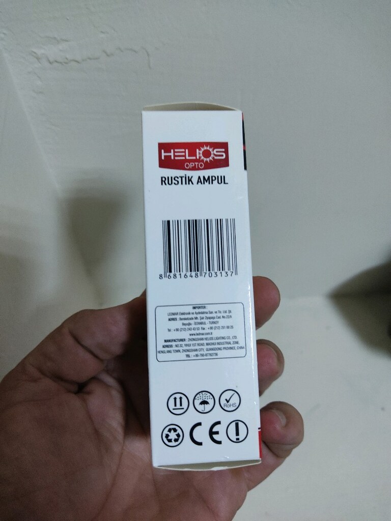 Helios 4W Flament İnce Duy Rustik Ampül Sarı Işık - 4