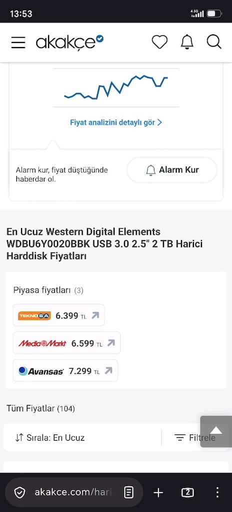 Wd 2 tb harddisk sorunsuz,sağlığı 100,1.5 yıl garantisi var ,son fiyat - 5
