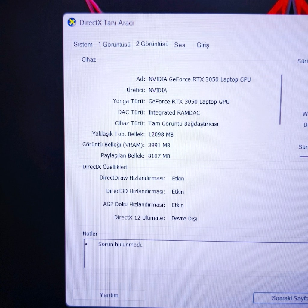 ACER GAMİNG / RTX3050 / 144 HZ / 16 RAM / 500 SSD / 17.3" BÜYÜK EKRAN - 10