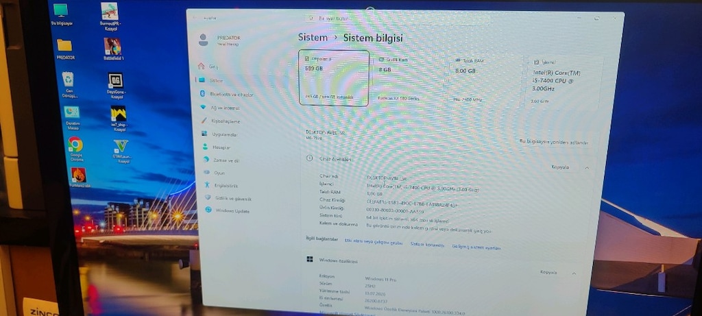Oyuncu Gaming Bilgisayar İntel i5 8Gb Ekran Kartı - 7