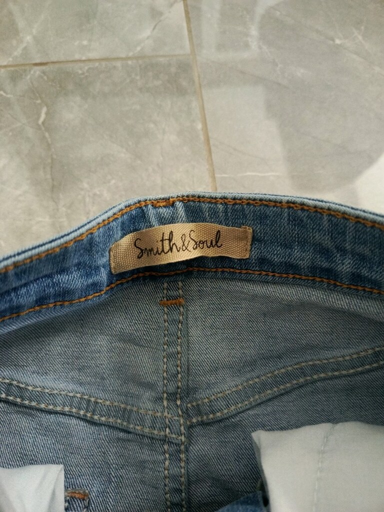 Mavi yırtmaçlı kot etek - 4