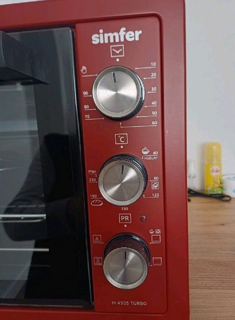 Simfer 4505 Kırmızı Midi Fırın 1400W, 45 Litre - 3