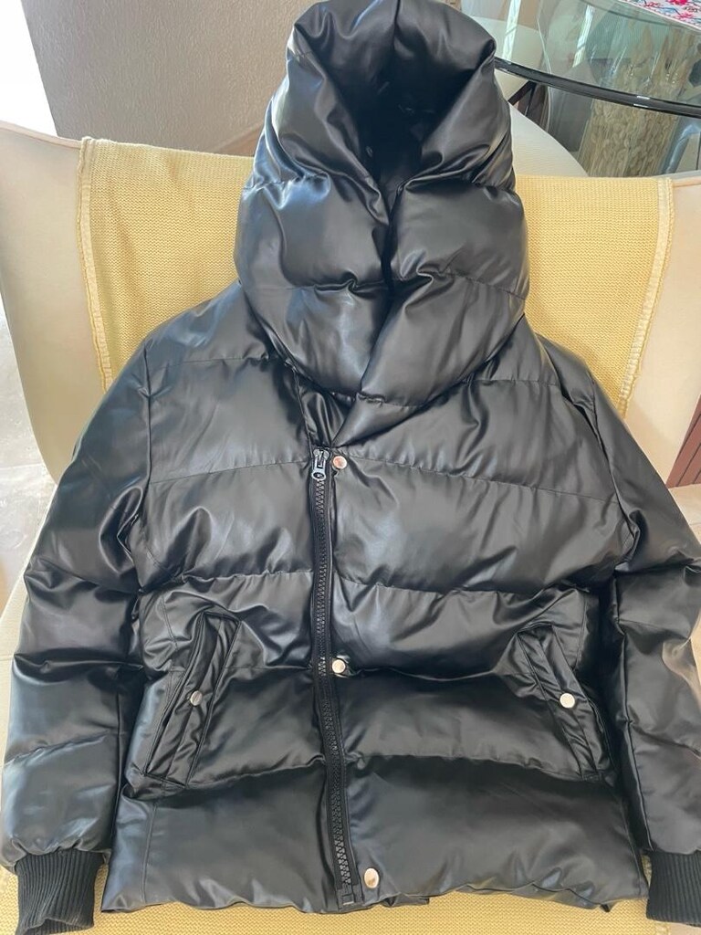 İga Fashion Siyah Parlak Kapüşonlu Şişme Mont - 7