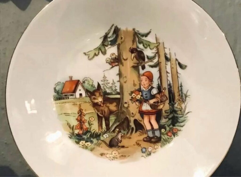 Alman GDR Kahla Antika Masal Temalı Porselen Tabak - 2