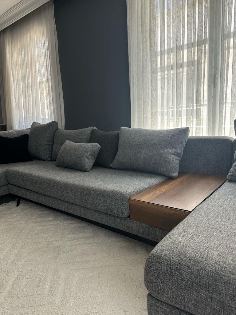 Wellart Home Roma Köşe Takımı- L Koltuk Gürgen İskelet & Keten Kumaş - 11
