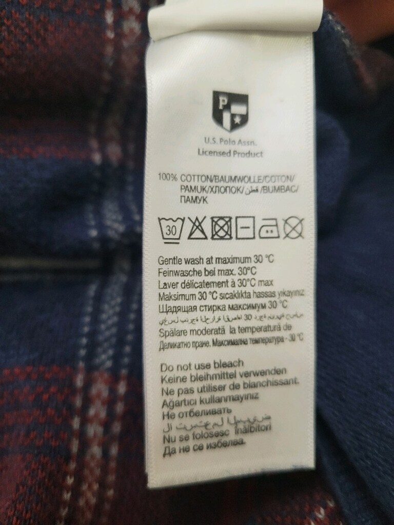 U.S POLO XS Kırmızı Mavi Ekose V Yaka Triko Erkek Kazak - 7