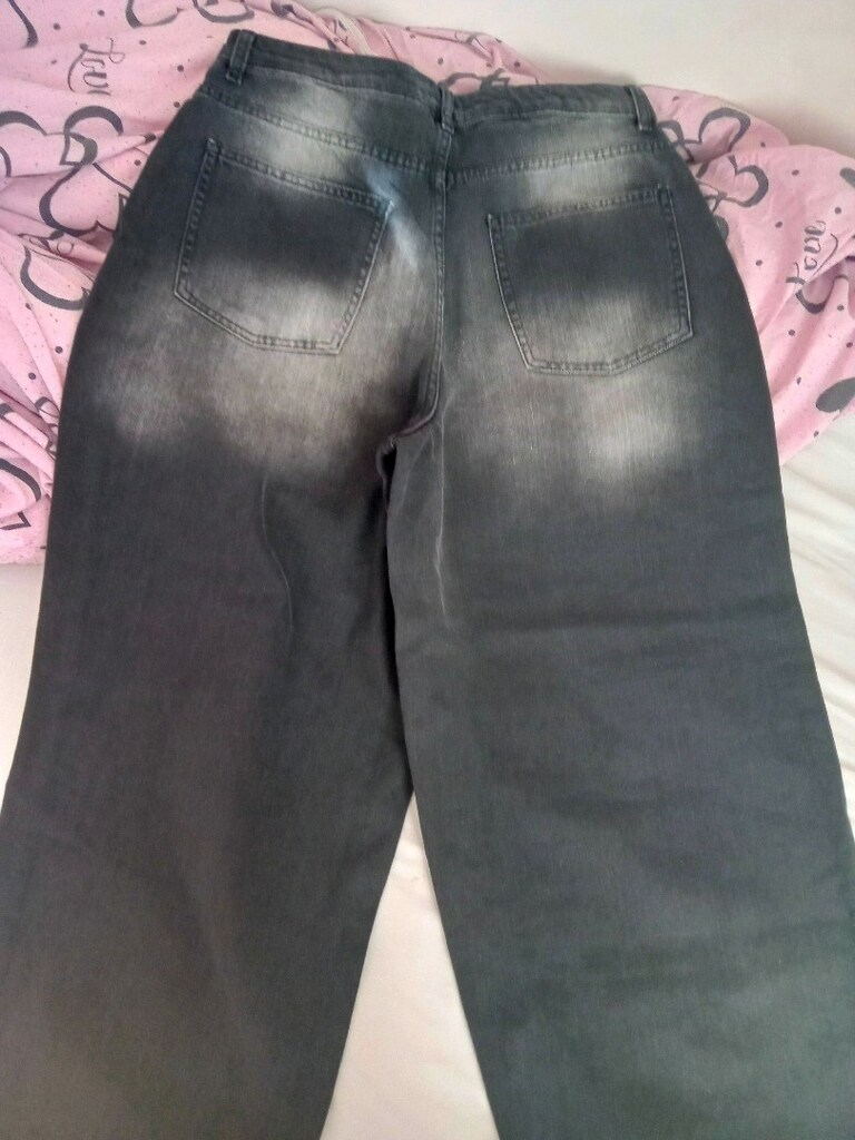 yüksek bel bol paça jeans - 4