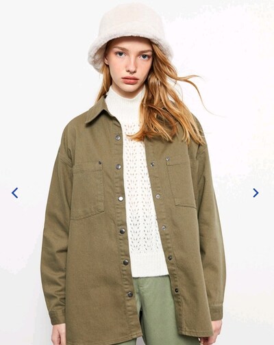 YENİ Kadın Oversize Jean Gömlek Ceket L Beden