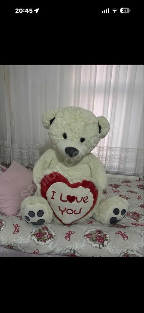 peluş ayıcık kalpli