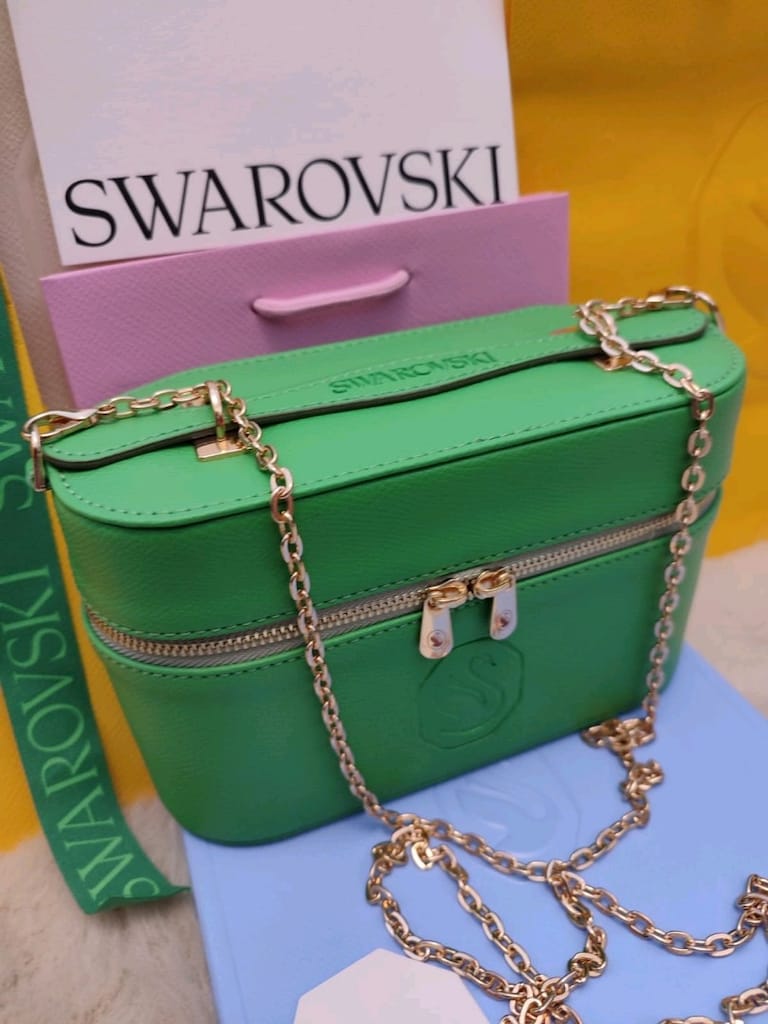 Swarovski Yeşil Zincir Askılı Çanta - 3
