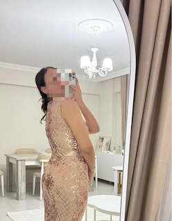rose altın rengi abise elbise - 2