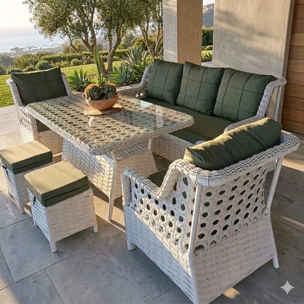 Rattan Bahçe Koltuk Takımı, Balkon Oturma Grubu, Bahçe Mobilyası - 6