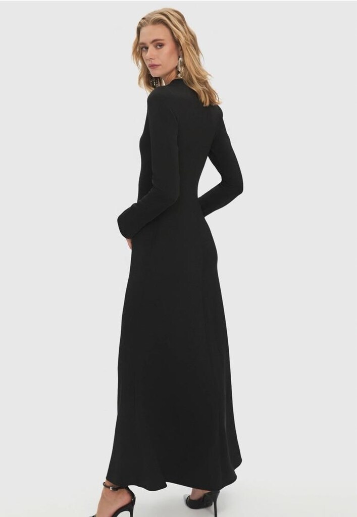 Vücuda Oturan Bisiklet Yaka Pencere/cut-Out Detaylı Elbise 38 - 6
