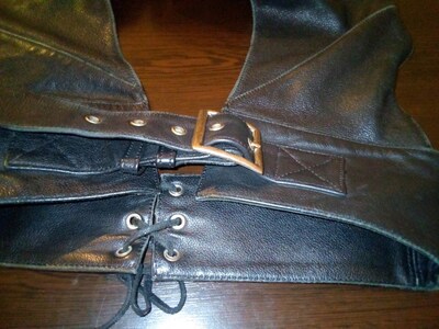 Harley Davidson manda derisi chaps orijinal M en 40-52 arası ayarla.