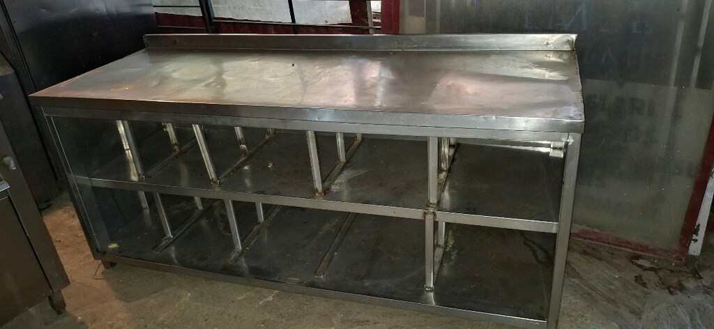 paslanmaz tezgah paslanmaz set altı çalışma imalat tezgahı 190x70x85cm - 4