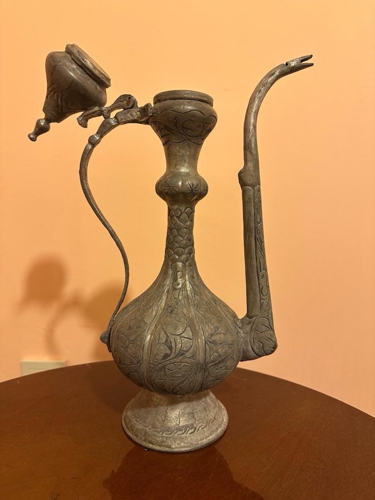 Özel İşlemeli Vintage / Antika Bakır İbrik (38 cm) - 5