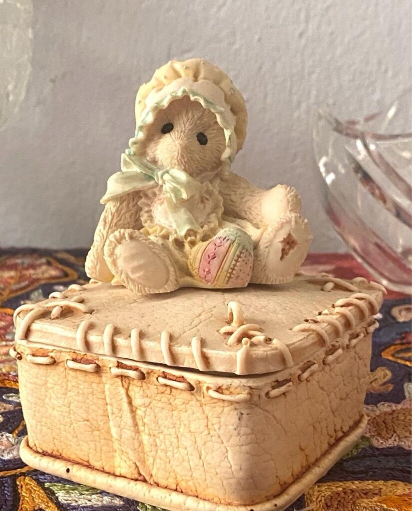 Vintage Tedy Ayıcık Biblolu Takı Kutusu - 7