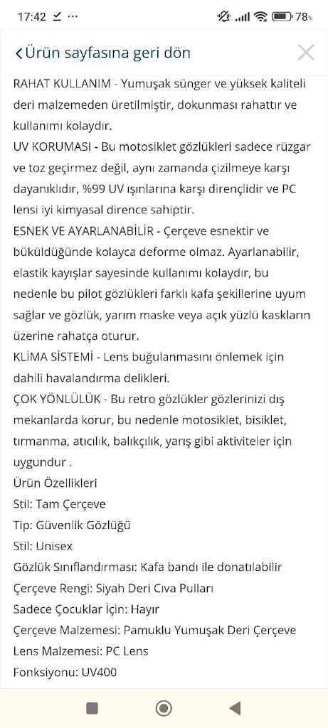 Siyah Motosiklet Gözlüğü - 10