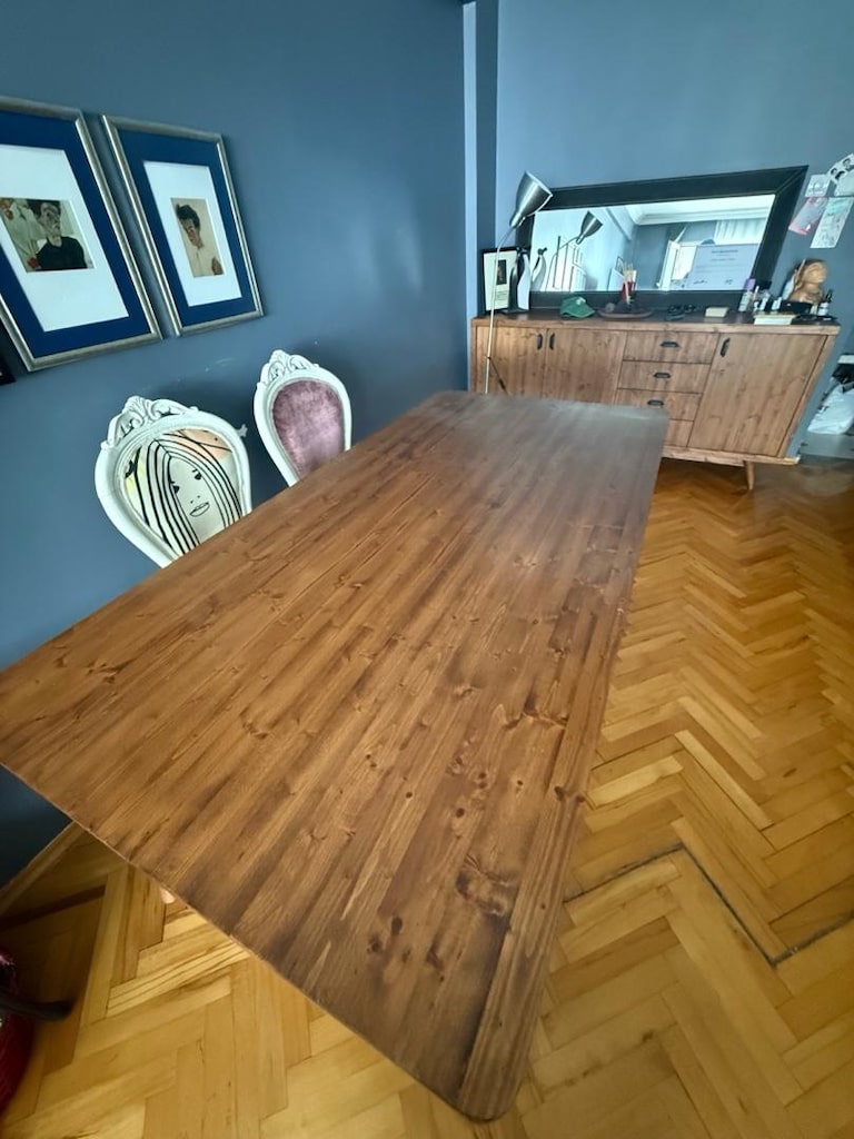 Özel Yapım Masif Ahşap Retro Salon/Yemek Odası Takımı +4 sandalye - 6